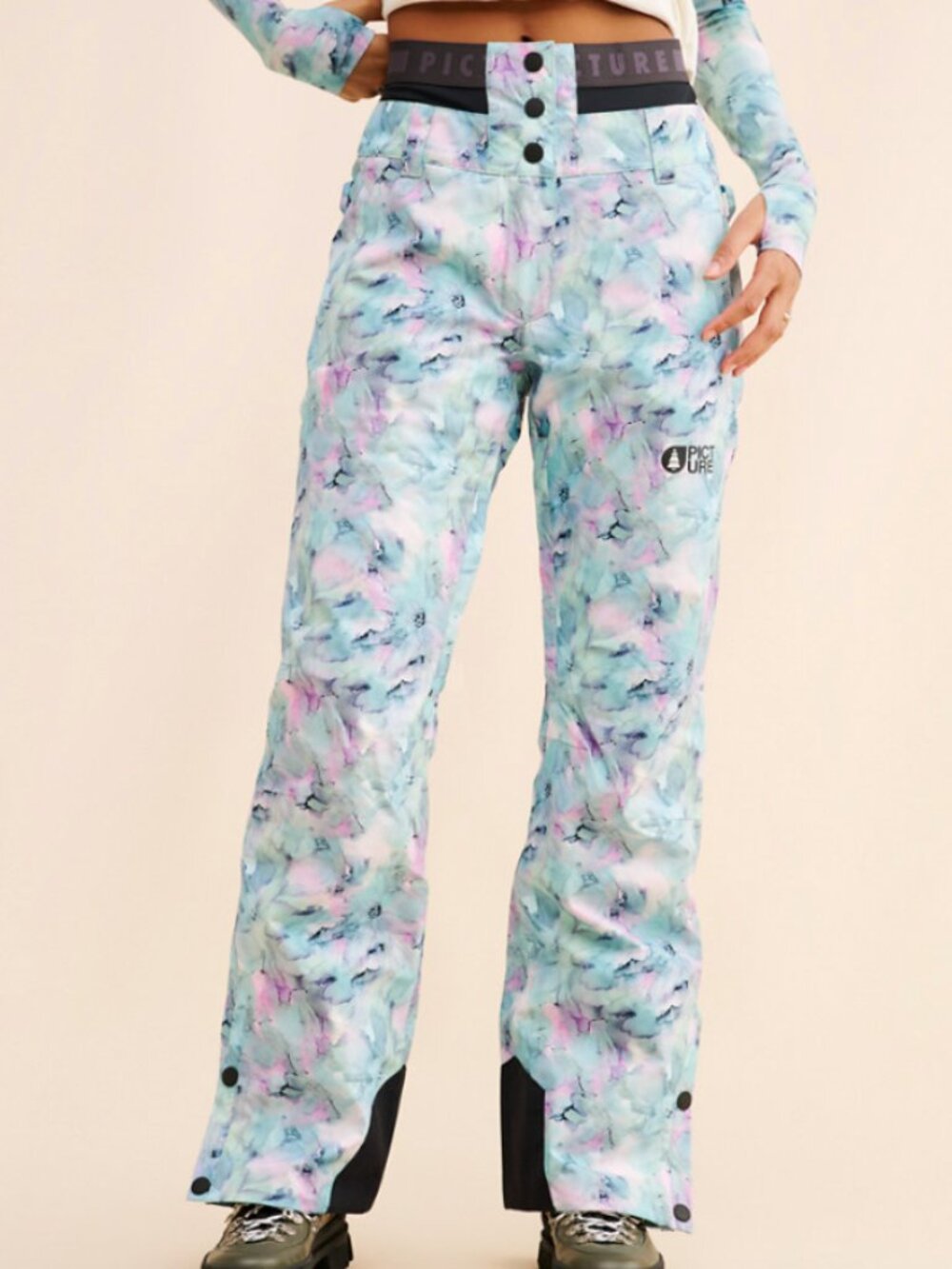 Picture S ski / snow pants adorable blue flower print - Never worn